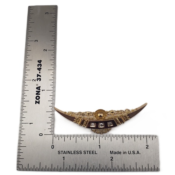 Antique 15 Karat Yellow Gold Diamond Brooch/Pin #21405 - Picture 6 of 6
